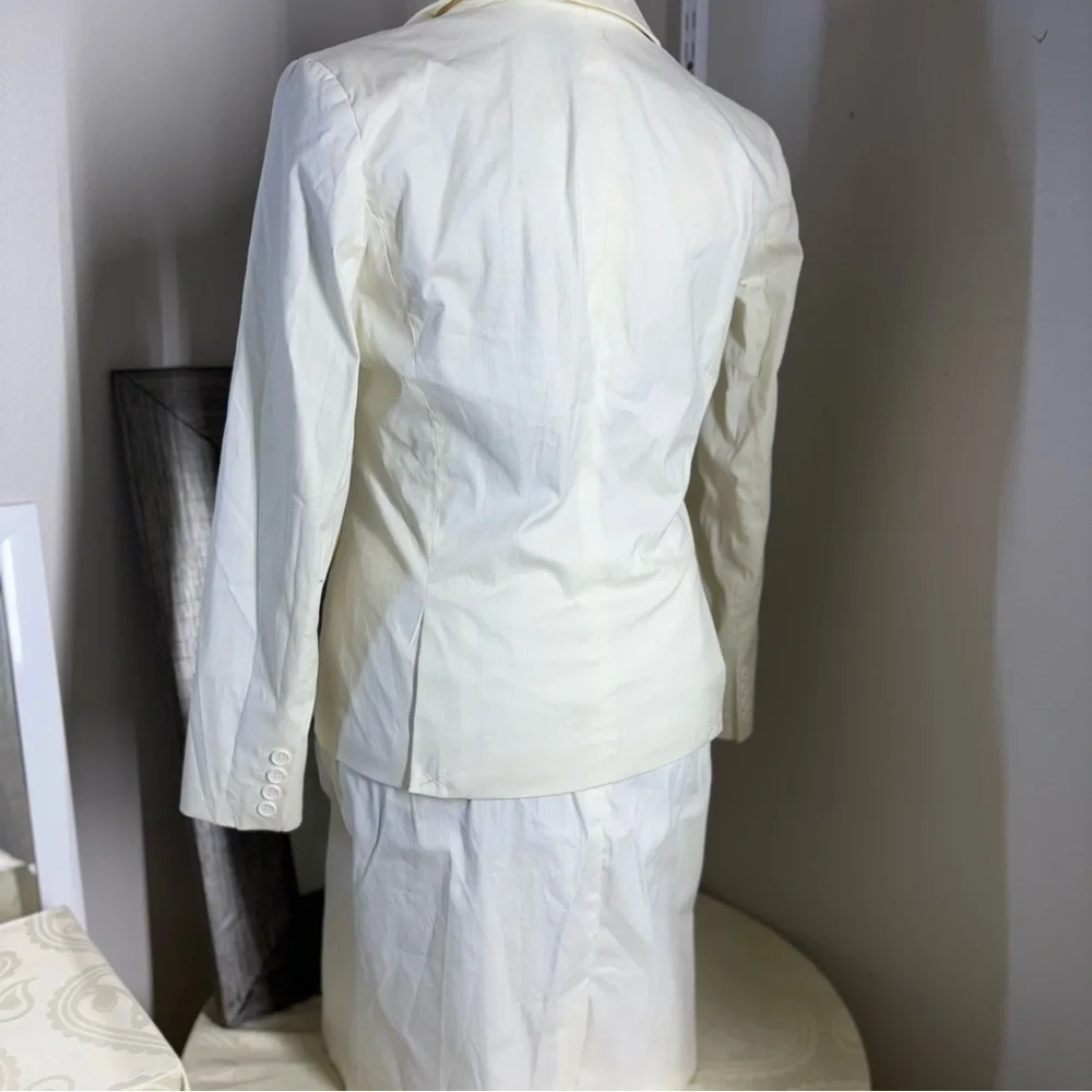 New York & Company cream color suit set Tailored Blazer with Notched Lapels